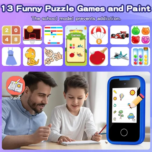 Miniatura 3 de Teléfono para Niños, Teléfono Inteligente para Niñas Pequeñas de 3 4 5 6 7 8 Años, Regalo de Cumpleaños para Niños de 3-8 Años, Teléfono de Juguete
