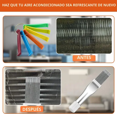 Miniatura 4 de Cenipar Juego de 2 peines de condensador de aire acondicionado, incluye peine de aleta FCR6 y peine de aleta de radiador inoxidable compatible