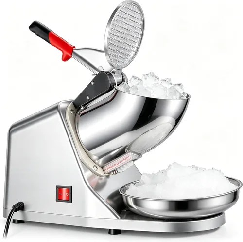F2C Trituradora de hielo eléctrica Máquina de afeitar de cono de nieve con cuchillas de acero inoxidable 300W 145 lbs/hr para uso doméstico y
