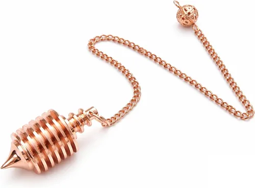 Miniatura 15 de Péndulo de cono de cobre de 12 facetas para curación de Reiki, radiestesia y equilibrio de chakras, herramienta de adivinación y meditación