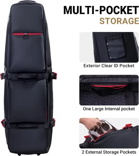 Miniatura 4 de ASK ECHO LOCKLINK Roller Outdoors Bolsa de viaje de golf de lados suaves con ruedas/negro