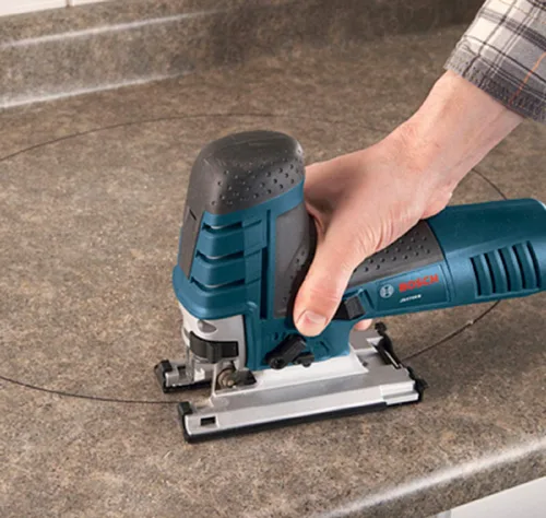 Miniatura 5 de BOSCH JS470EB - Sierra caladora con agarre de barril con cable, baja vibración de 120 V, velocidad variable de 7 amperios para corte suave de hasta