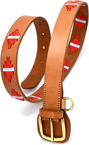 Miniatura 4 de Cinturón Polo Cuero cosido a mano Cinturón marrón 38" BLT-01, Marrón