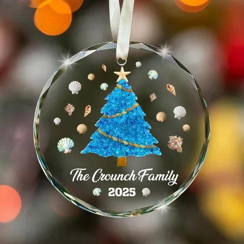 Miniatura 22 de Adorno de cristal con foto personalizada 2026 – Adorno de Navidad familiar personalizado, nombre personalizado, foto, fecha, recuerdo del día