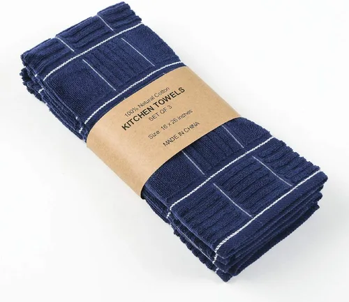 Miniatura 2 de Anyi Toallas de cocina 100% algodón, toallas de platos absorbentes con lazo para colgar, toallas de mano suaves para cocina para lavar y secar