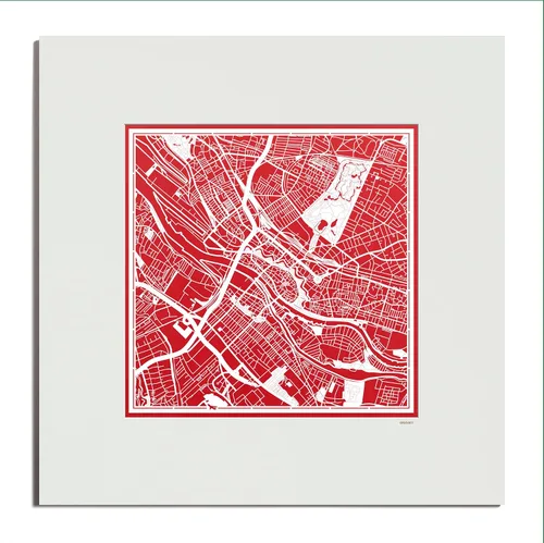 Miniatura 102 de O3 Design Studio Mapa de corte de papel Madrid negro mate de 20 x 20 pulgadas