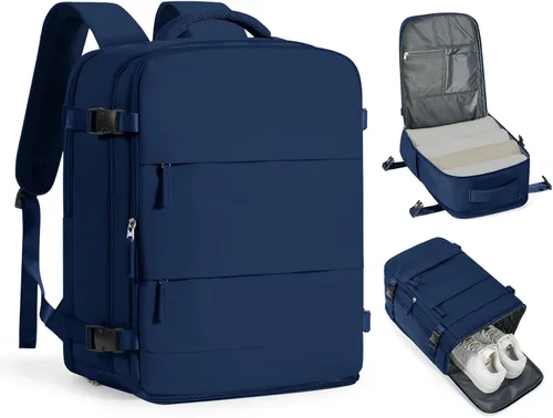Miniatura 79 de coofay Mochila de viaje, para laptop, unisex, aprobada para aviones, bolsa de mano, equipaje, para artículos personales, para debajo del asiento