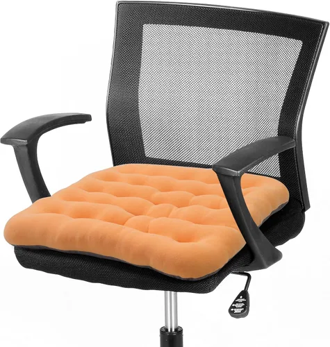 Miniatura 7 de BUYUE Good Support Cojín de Silla de Oficina Acolchado, Terciopelo Suave Cómodo Antideslizante Cojín de Asiento para Escritorio de Computadora Silla
