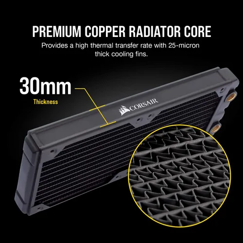 Miniatura 4 de CORSAIR Hydro X Series XR5 - Radiador de refrigeración por agua de 9.449 in