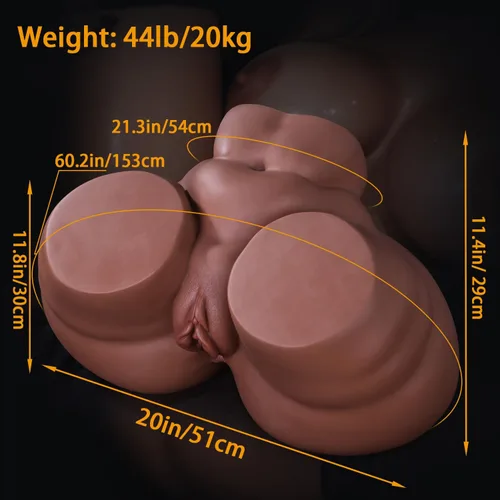 Miniatura 6 de Muñeca sexual BBW de 44 libras, masturbador masculino con vagina anal Stroker sexual realista de gran trasero, torso femenino, muñecas sexuales