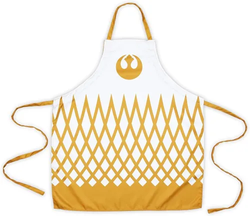 Seven20 Juego de delantal y guantes de horno oficiales de Star Wars Rebel blanco/dorado, accesorio de utensilios de cocina blancos, artículos de