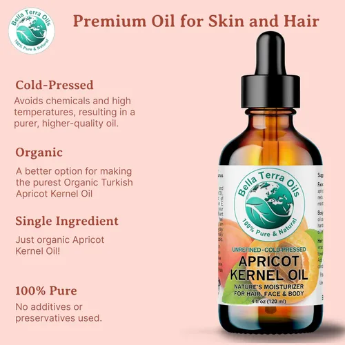Miniatura 8 de Bella Terra Oils - Aceite de semilla de albaricoque orgánico 8 onzas - Abraza la riqueza de los granos de albaricoque orgánico amargo, enriquecido