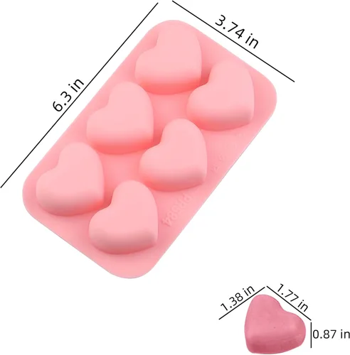 Miniatura 2 de Moldes de silicona en forma de corazón 3 piezas, moldes de chocolate en forma de corazón para San Valentín, caramelos, cubitos de hielo, resina
