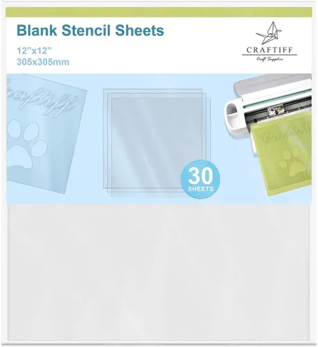30 hojas de plantilla de Mylar extra gruesas de 6 mil en blanco de acetato transparente, 12 x 12 pulgadas por Craftiff