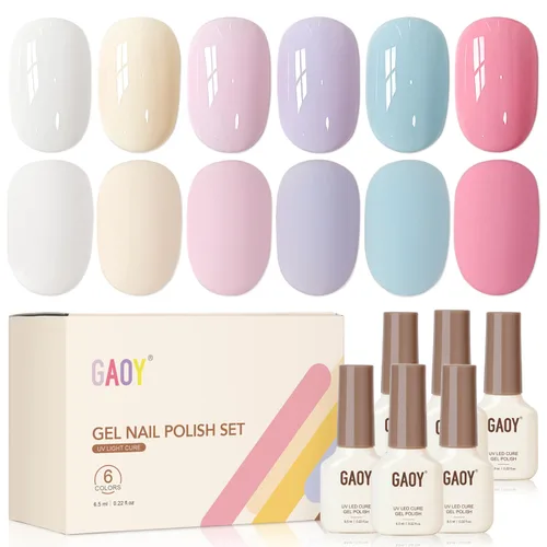 Miniatura 24 de GAOY Berry Collection - Esmalte de uñas en gel, color rosa intenso, borgoña, rojo, cereza y magenta, kit de esmalte de uñas para manicura de salón