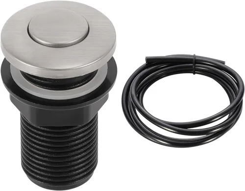 Miniatura 9 de RQYEKDO Interruptor de aire para eliminación de basura, parte superior de fregadero de cocina, acero inoxidable, níquel cepillado, largo, 2.5