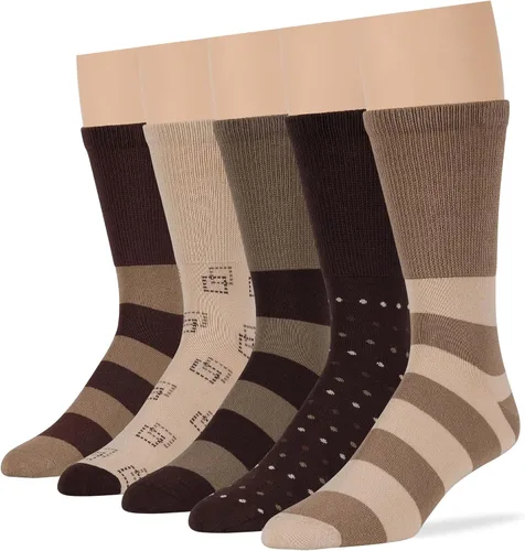 Miniatura 60 de 7BIGSTARS KINGDOM Calcetines de algodón para hombre, diabéticos, no vinculantes, paquete de 5 unidades, talla L/XL, Azul mezclilla, verde oliva