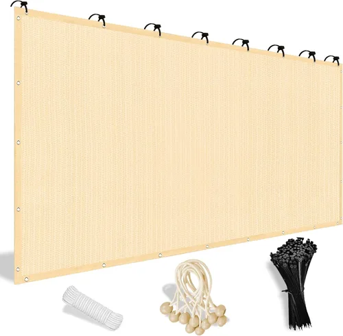 Shade&Beyond - Tela de sombra con 90% de protección solar y ojales, toldo para pérgola, protector solar de lona de malla para patio, exteriores,