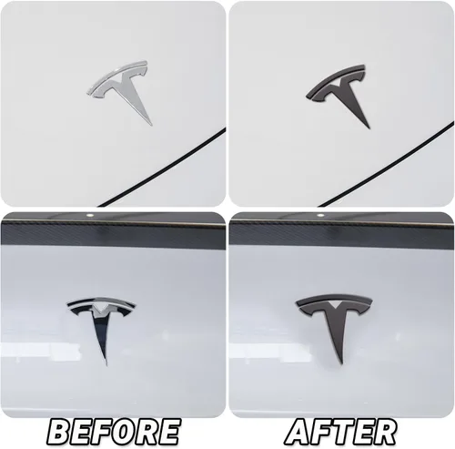 Miniatura 7 de Accesorios de emblema para Tesla Model 3 Logo Sticker 2023 2022-2017 Model 3 Calcomanías (negro)