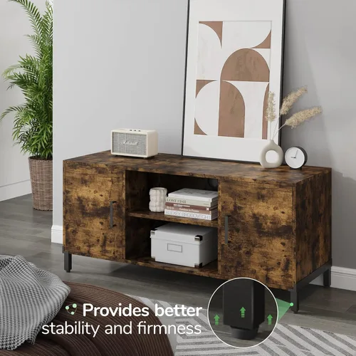 Miniatura 7 de Novilla Soporte de TV para televisores de hasta 50 pulgadas, moderno centro de entretenimiento con puerta de granero, mesa de TV con estante