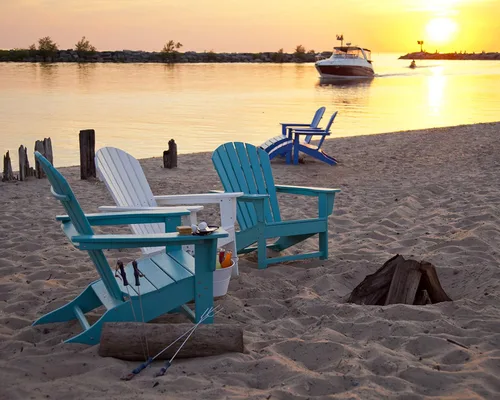 Miniatura 2 de POLYWOOD South Beach Adirondack, sillón ideal para la playa., Turquoise Aruba