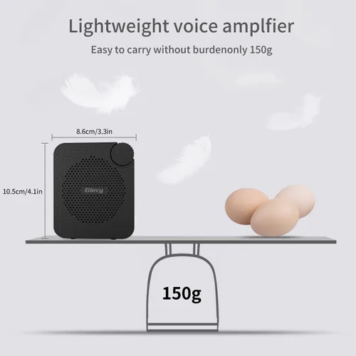Miniatura 7 de Amplificador de Voz Portátil con Auriculares de Micrófono con Cable, Altavoz de Sistema PA Recargable, Micrófono Personal, Amplificador de Voz