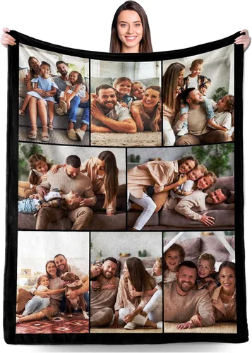 Miniatura 11 de Regalos personalizados para novio, novia, regalo personalizado para marido y esposa, mantas personalizadas con imágenes, manta de fotos