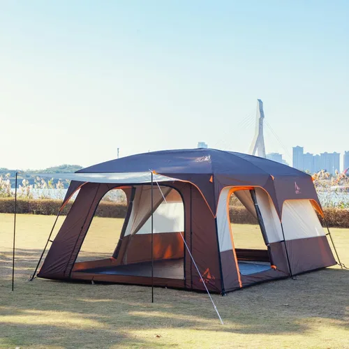 Miniatura 12 de KTT Extra Large Tent 10-12-14 Person(B),Family Cabin Tents,2 Rooms,3 Doors and 3 Windows with Mesh,Straight Wall,Waterproof,Double Layer,Big Tent