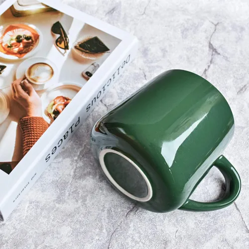 Miniatura 6 de Bosmarlin Taza de café de cerámica brillante, taza de té para la oficina y el hogar, 18 onzas, adecuada para lavavajillas y microondas
