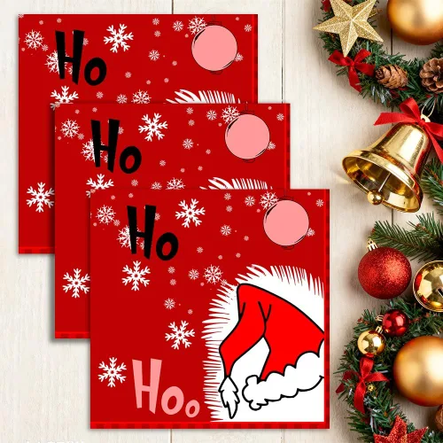 Miniatura 4 de Servilletas de Navidad – Servilletas desechables de papel rojo para fiesta de sombrero de Navidad, decoración de fiesta de copo de nieve de Navidad