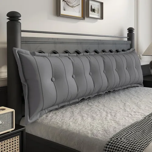 Johnear Almohada Grande para Cabecero de Algodón y Lino, Cojín para Cama Diurna, Respaldo, Almohada Cilíndrica de Soporte y Posicionamiento para