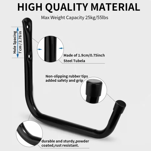 Miniatura 5 de Gancho gigante de almacenamiento de garaje resistente, estante colgante de pared de 13 pulgadas para tabla de surf, escalera