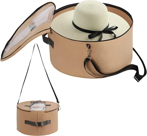 Miniatura 10 de LITLANDSTAR Organizador para mujeres y hombres, caja de almacenamiento redonda, contenedor de fieltro portátil, plegable, con tapa a prueba de Negro