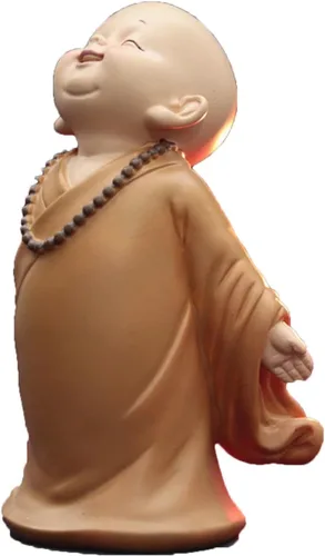 Miniatura 13 de Estatuilla de monje para decoración del hogar, estatua de Buda, figura de monje zen, lindo adorno de resina, mobiliario decorativo, arte chino