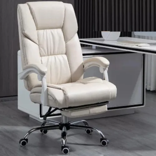 Miniatura 2 de Silla de oficina con respaldo alto, sillas ergonómicas para jefes, silla giratoria de malla de cuero para el hogar, silla reclinable con soporte