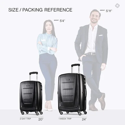 Miniatura 224 de Samsonite Winfield 2 Equipaje rígido con ruedas giratorias, Azul profundo, Juego de 3 piezas (20/24/28)