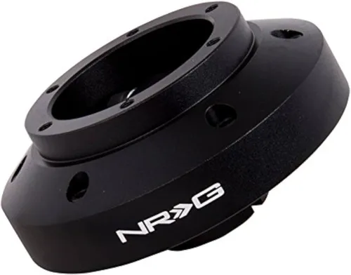 NRG Innovations NRG-SRK-101H Racing Style, Adaptador de buje corto de liberación rápida para volante, patrón de pernos 6 X 70mm, cuerpo negro