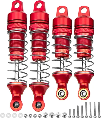 Paquete de 4 amortiguadores Vgoohobby Suspensión delantera y trasera compatible con 1/18 losi Mini T 2.0 Mini-B 2WD RC Stadium Piezas de Rojo