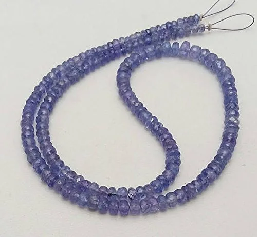 AAA calidad natural tanzanita facetada rondelle cuentas de piedras preciosas sueltas 16 pulgadas hebra al por mayor lote cuentas facetadas collar de