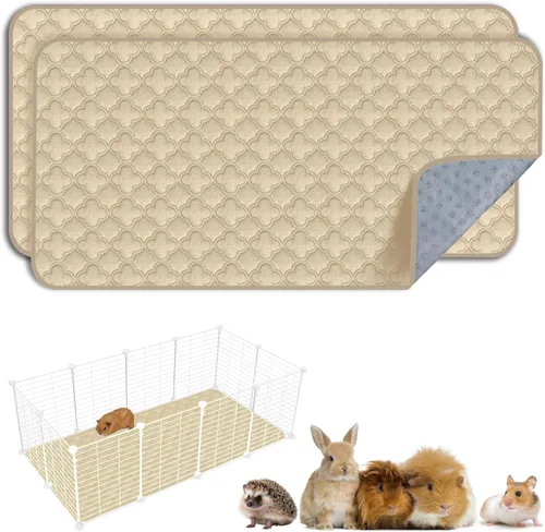Miniatura 49 de FunFurry Forro lavable para jaula de conejillo de indias, paquete de 4 almohadillas reutilizables y lavables, ropa de cama impermeable