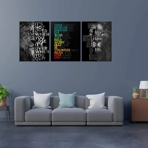 Miniatura 5 de Arte de pared motivacional para oficina, lienzo inspirador, arte de pared, póster de ajetreo, impresión de cita de empresario, pintura de pared, 3