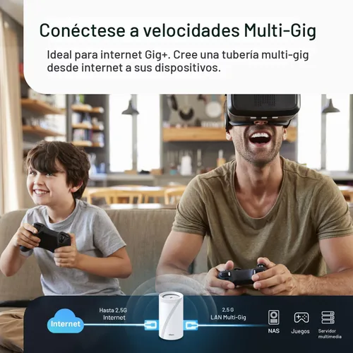 Miniatura 6 de TP-Link Deco 7 Pro BE63 Tri-Band WiFi 7 BE10000 Sistema de malla para todo el hogar - 6-Stream 10 Gbps, 4 puertos de 2.5G con cable de retroceso, 4