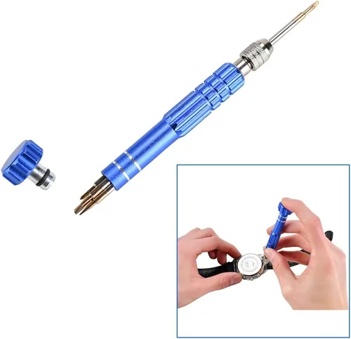 Miniatura 7 de Kit de herramientas de reparación de relojes profesional, kit de herramientas de relojero, incluye soporte para caja trasera, abridor, removedor