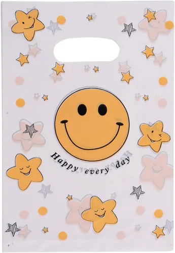 Miniatura 19 de ysmile Pequeña bolsa de compras de plástico negro con asa para pequeñas empresas Bolsa de plástico de mercancía troquelada bolsa de polietileno 100