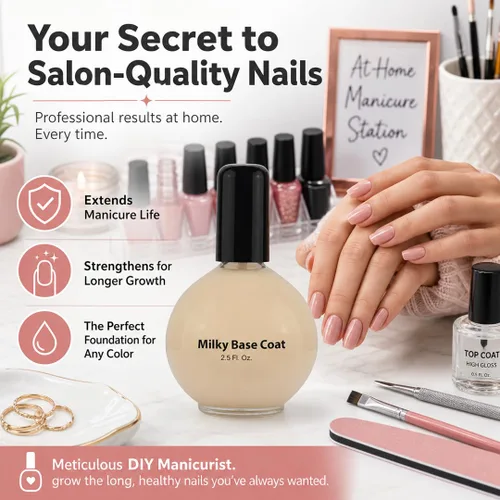 Miniatura 7 de PRONAIL - Capa base lechosa para esmalte de uñas, 2.5 onzas, fuerza profesional, larga duración, manicura y pedicura, fortalecedor de uñas