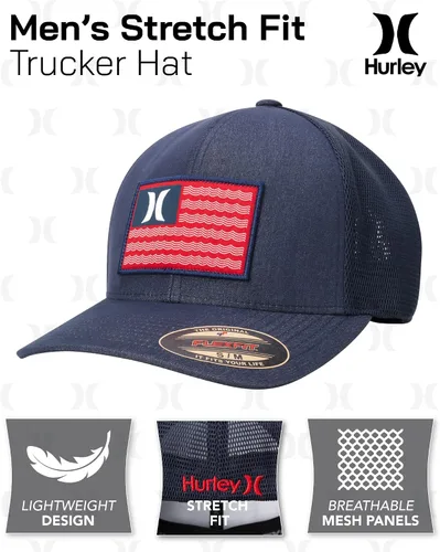 Miniatura 2 de Hurley Sombrero para hombre - Gorra de camionero ajustada con malla Icon Flag