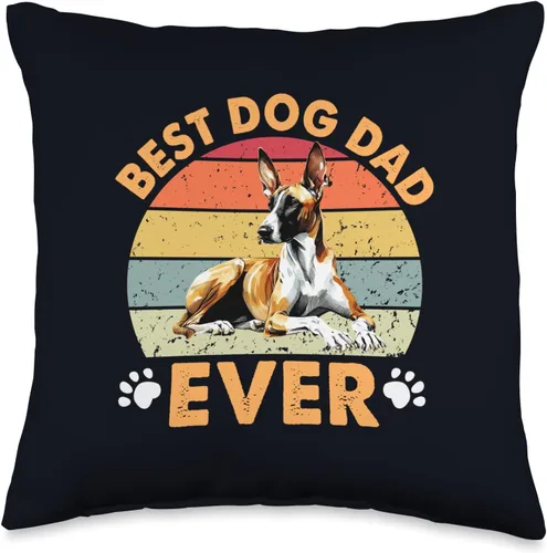 Best Podenco Canario Dog Dad Ever Funny Dogs Owner Retro Throw Pillow