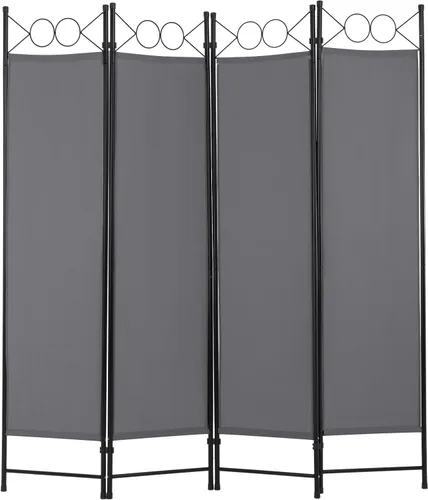 Miniatura 8 de Divisor de habitación de 4 paneles, marco de acero de 6 pies, pantalla plegable de privacidad, división independiente para el hogar, oficina, Beige