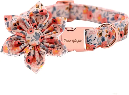 Miniatura 44 de Unique style paws Collar de perro para el día de San Valentín con lazo de flores, collar de cachorro de corazón azul, el mejor regalo para niños