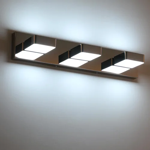 Miniatura 15 de Lámparas LED modernas de 2 luces LED para tocador de baño (15.5 pulgadas, blanco frío 6000 K), accesorios de iluminación de pared de baño